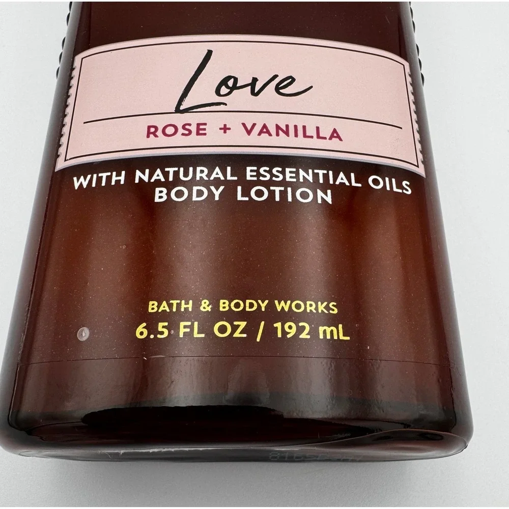 2018 Vintage Bath & Body Works Aromatherapy Love Rose Vanilla Glass Lotion 6.5oz